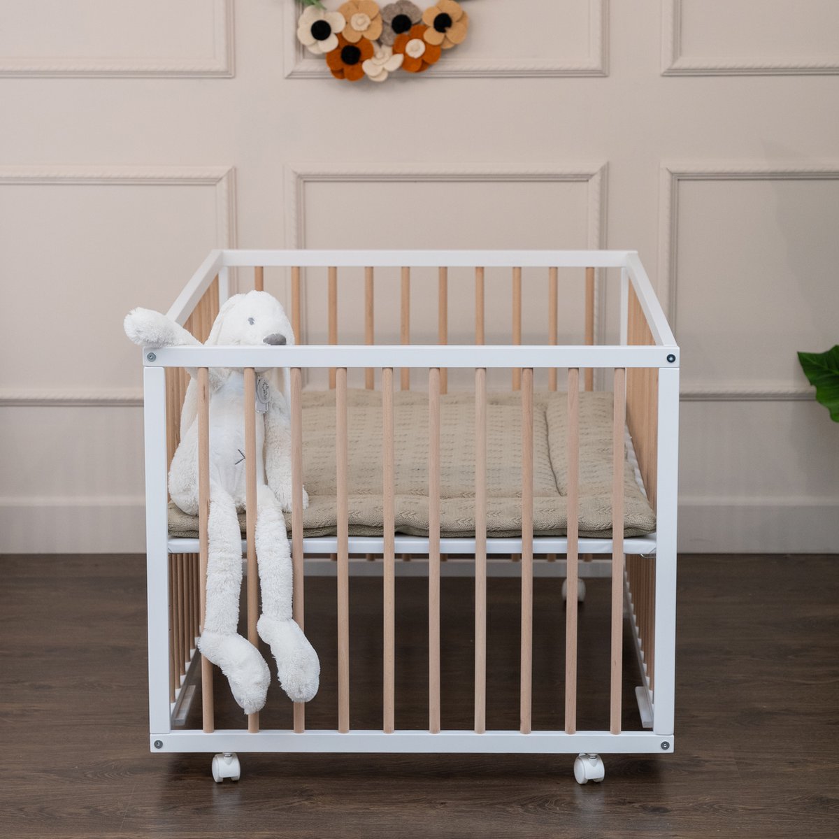 Bebies First® Baby Box Met Wieltjes Jolly Wit Naturel