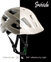 Casque de vélo réfléchissant Swivvle® pour enfants - Casque pour enfants sûr et visible dans l'obscurité - Casque réflecteur 360° en Misty Grey - taille S (51-54 cm) - modèle Spica