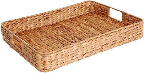 dienblad, 28 x 28 x 3 cm, zwart, hout