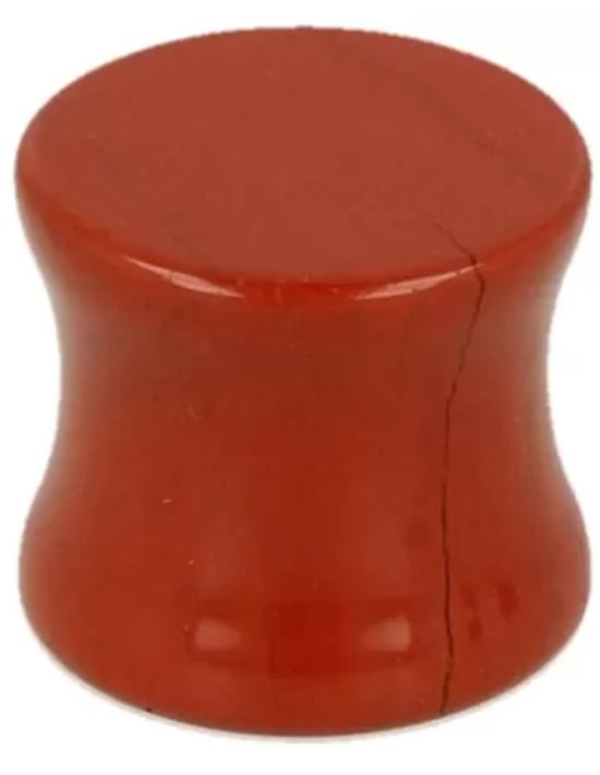 Plug Piercing Oreille Jaspe Rouge (12 mm)
