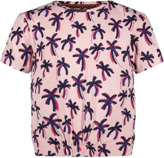 B.Nosy - Meisjes shirt - Tess - Tropical AOP - Maat 158/164