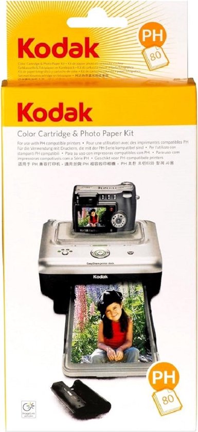 Kodak PH-80 EasyShare Printer Dock Color Cartridge & Photo Paper Refill Kit