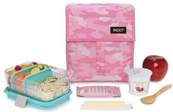 Pack It - Koeltas Lunch Pink Camo - Polyester - Roze van Pack It — afbeelding 2