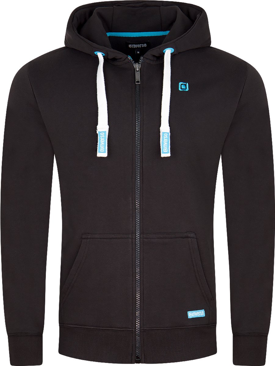 riverso Heren Sweatjack RIVNoah regular fit Zwart 4XL Volwassenen Hoodiejacket - Sweatvest