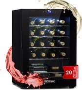 Bol.com Klarstein Shiraz 20 Uno Wijnkoelkast - 53 Liter - 20 Flessen - Touch bediening - 5-18°C - Zwart aanbieding