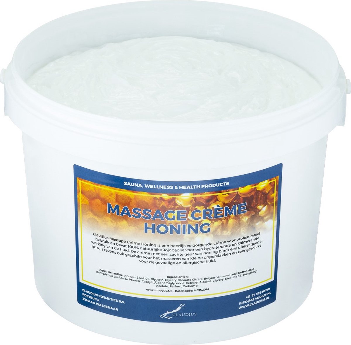 Goedkoopste Claudius Massagecrème Honing - 10 liter