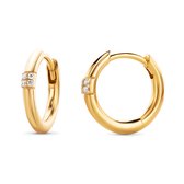 Miore Pure Oorbellen Dames - van Verguld Zilver - Met Zirkonen - Hypoallergeen - 13 mm