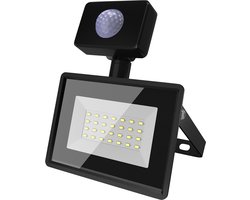 LED Breedstraler met Sensor - Velvalux Glowlit - 20 Watt - Natuurlijk Wit 4000K - Waterdicht IP65 - Flikkervrij