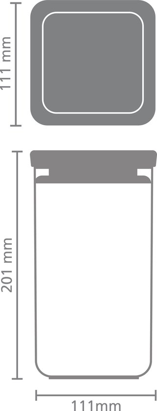Brabantia Tasty+ boîte à provisions empilable 1,6 litre - Light Grey
