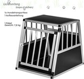 Hondentransportbox - Honden transportbox - Hondentransport kooi - Honden bench - Hondentas - Hondentransport tas - 7.8 kg - Aluminium - Zwart - 54 x 69 x 60 cm