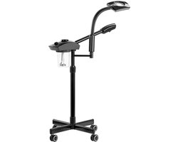 Vapozone met Vergrootlamp Giovanni D-21 Zwart – Met Ozon & Aromatherapie – Verstelbaar – Professioneel – Voor Schoonheidssalon