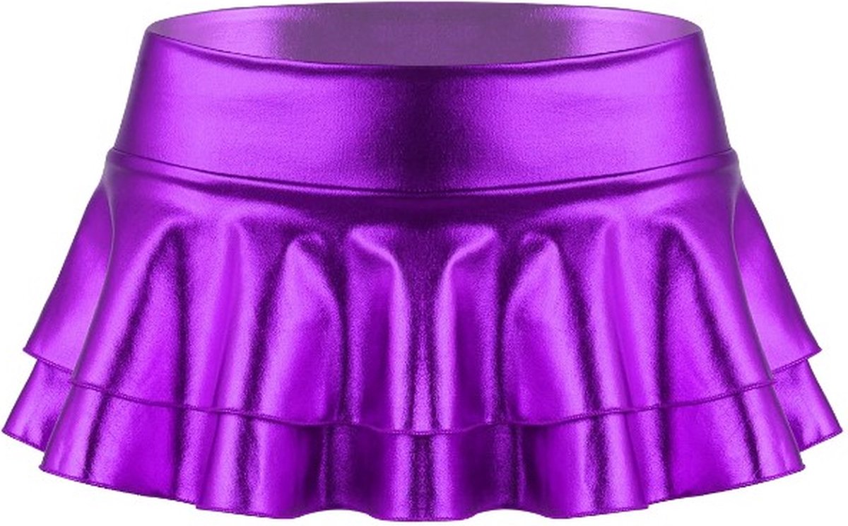 Goedkoopste Go Go Gadget - Latex Look - Sexy Minirok - Erotisch - Paars