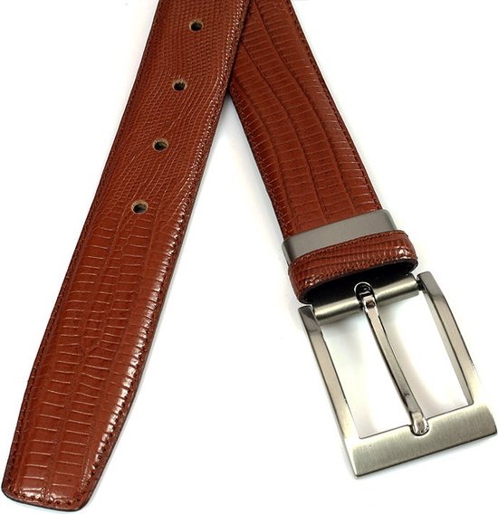 Gilmart Klassieke rood bruine heren riem - heren riem - 3.5 cm breed - Roest Bruin - Echt Leer - Taille: 95cm - Totale lengte riem: 110cm