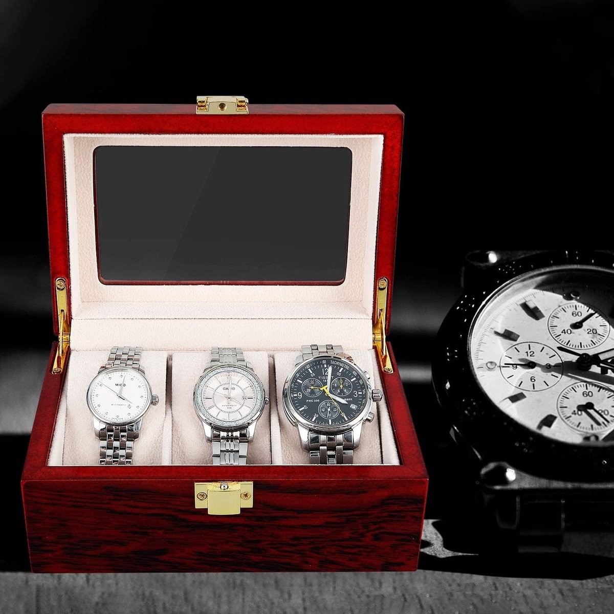 horlogebox - horlogekussen, horlogekast \ horloge doos 10.5D x 16.5W x 8H centimetres