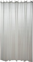 MSV Douchegordijn met ringen - transparant hokjes patroon - PVC - 180 x 200 cm - wasbaar - Voor bad en douche