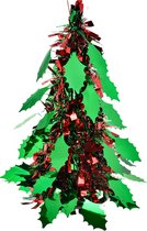 Clayre & Eef Kerstdecoratie Kerstboom Ø 12x25 cm Rood Kunststof