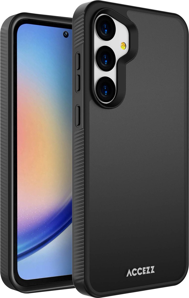 Accezz Hoesje Geschikt voor Samsung Galaxy A35 Hoesje - Accezz Rugged Frosted Backcover - zwart