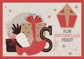Set van 4 dezelfde Sinterklaaskaarten, Sinterklaas, Sinterklaasfeest, Wenskaart, Ansichtkaart - Leuke Post
