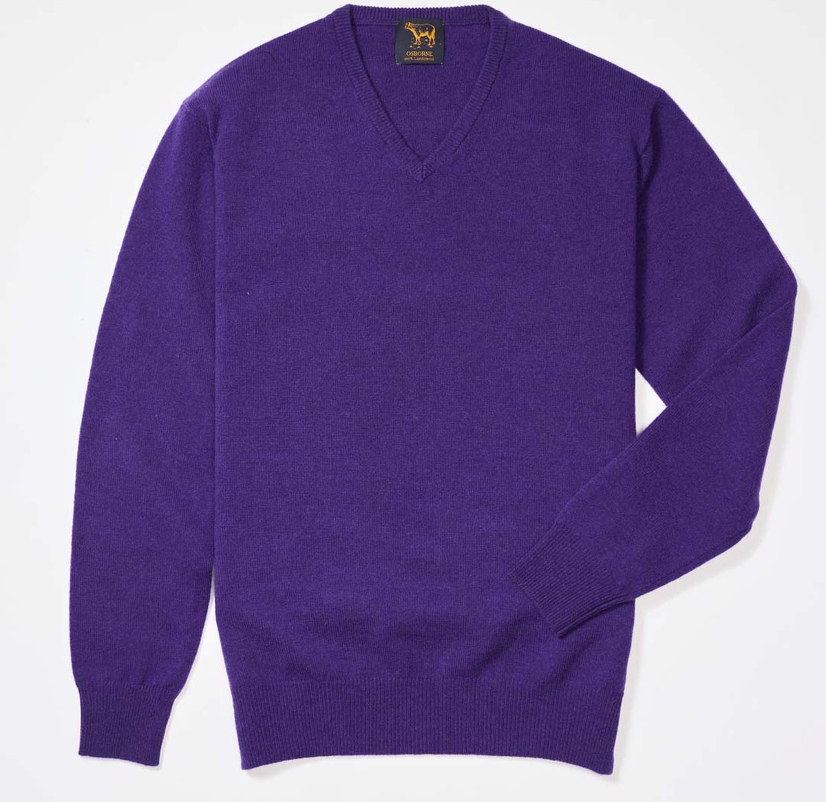 Osborne Knitwear Trui met V hals - Sweater heren in Lamswol - Pullover Heren - Violetta - L