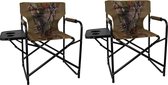 Eurocatch - Set de 2 chaises de camping pliables avec table d'appoint pliante - Camouflage - Chaise de réalisateur - Chaise de pêche - Confortable