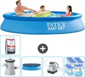 Intex Rond Opblaasbaar Easy Set Zwembad - 305 x 61 cm - Blauw - Inclusief Pomp Afdekzeil - Zoutwatersysteem - Filters - Zwembadzout