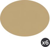 Placemat Togo ovaal - kunststof - SET/6 - zand - 33x45cm