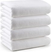 Badhanddoekenset, 4 stuks (27" x 54") Witte zachte badhanddoekenset, zeer absorberende microvezel lichaamshanddoeken, sneldrogende microvezel badhanddoeken voor sport, yoga, spa, fitness