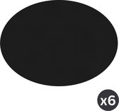 Placemat Togo ovaal - kunststof - SET/6 - zwart - 33x45cm