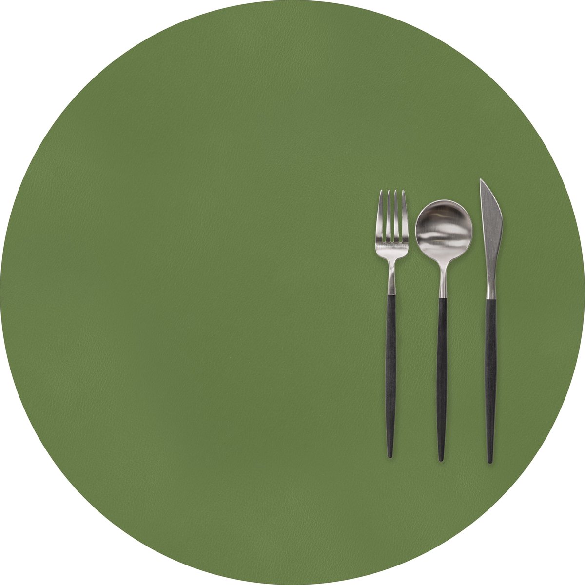 ZICZAC - Placemat TOGO - SET/6 - Rond - Dubbelzijdig - Kunstleer - Dia 38 cm, dille