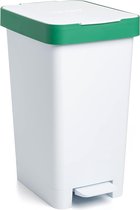 Vuilnisbak keuken Smart, inhoud 25 liter, intrekbaar pedaal, polypropyleen, BPA-vrij, 30L vuilniszak. Groen. Afmetingen 26 x 36 x 47 cm