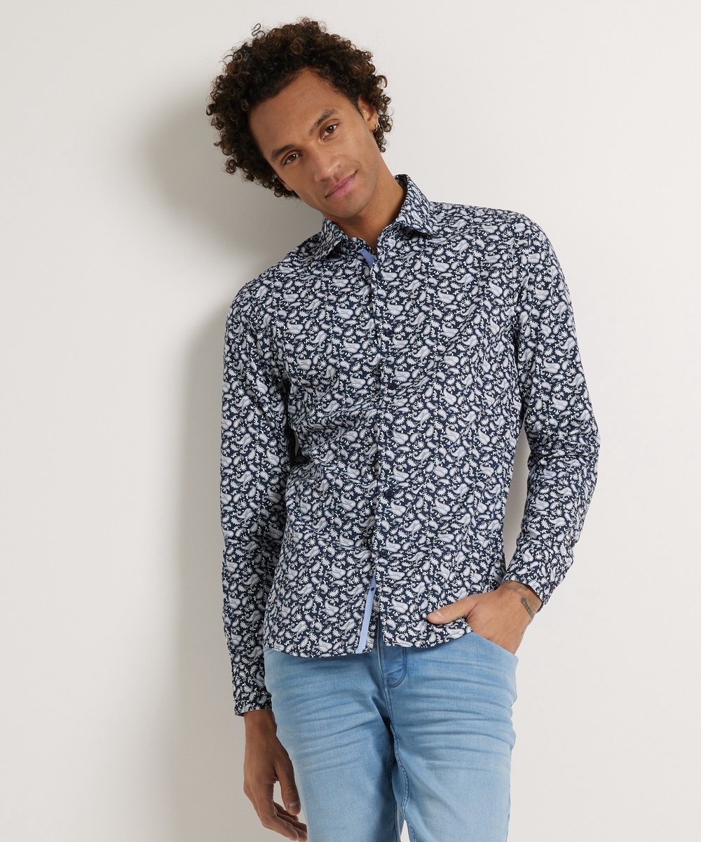 TerStal Porto Nova Slim Fit Overhemd Donkerblauw In Maat L bol