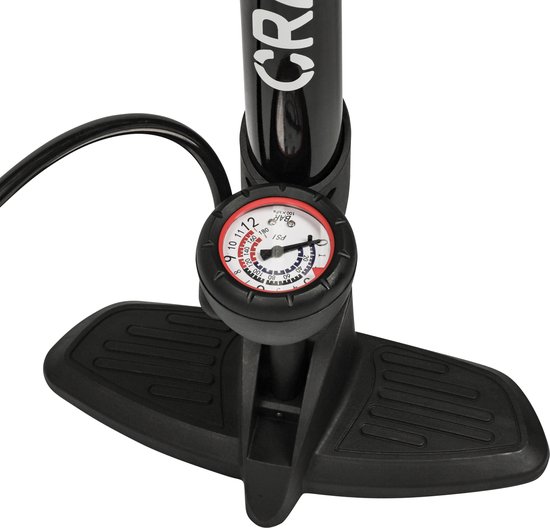 Craved Fietspomp - met drukmeter - Dubbele ventielkop - Zwart - Universeel van Craved — afbeelding 5