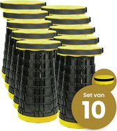 Tabouret pliable Alora extra fort jaune par 10 - tabouret télescopique - 250 kg - tabouret pliable - portable - chaise de camping - escabeau
