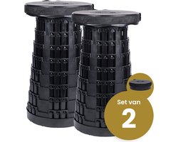 Opvouwbare kruk extra strong zwart per 2 – telescopische kruk – 250 kg – inklapbare kruk – draagbaar – kampeerstoel – opstapkrukje