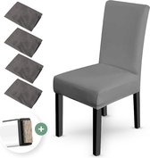 NOVOB® Stoelhoes Grijs Eetkamerstoelen 4 Stuks + Poot Viltjes