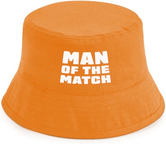 Man of the Match rustaagh hoedje oranje - bucket hat - vissershoedje - EK accessoires - EK artikelen - EK hoedje - EK 2024 - Nederlands Elftal