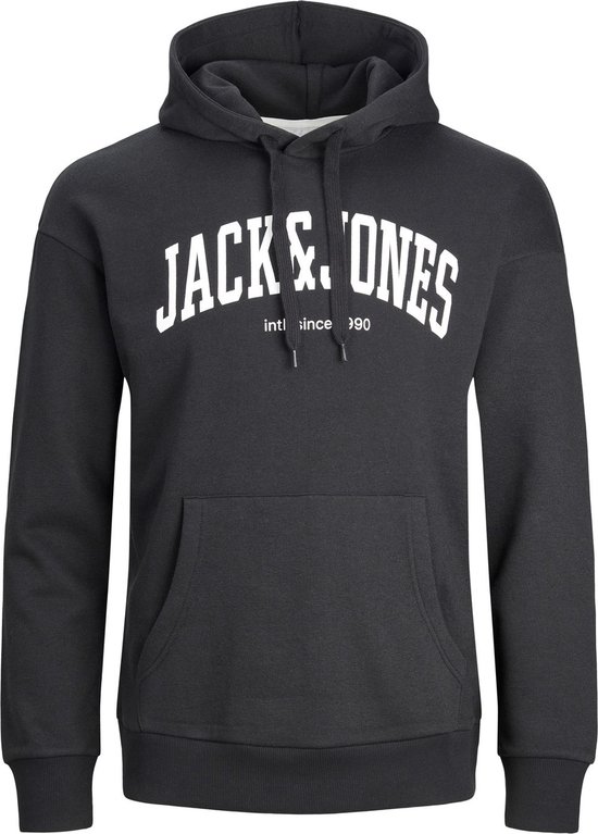 JACK & JONES Josh sweat hood regular fit - heren hoodie katoenmengsel met capuchon - zwart - Maat: XL