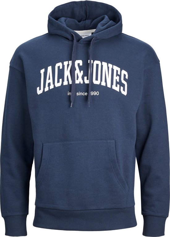 JACK & JONES Josh sweat hood regular fit - heren hoodie katoenmengsel met capuchon - blauw - Maat: XXL