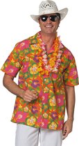 Wilbers & Wilbers - Hawaii & Carribean & Tropisch Kostuum - Tequila Sunrise Hawaiishirt Man - Roze - Large - Carnavalskleding - Verkleedkleding