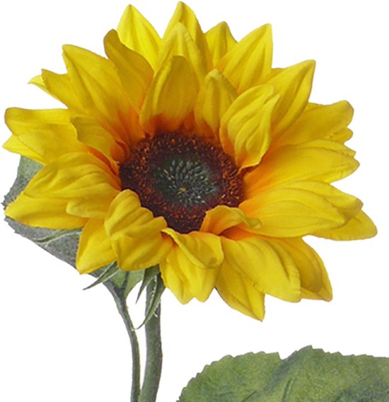 Topart Fleur Artificielle Branche de Tournesol - 81 cm - Jaune - Fleur Artificielle en Soie - Décoration