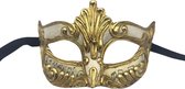 Venetiaans masker wit met goud en muziek nootjes - Handgemaakt wit oogmasker - gala masker wit - masker voor mannen wit met goud