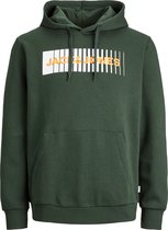 JACK & JONES Corp logo sweat hood play regular fit - heren hoodie katoenmengsel met capuchon - groen - Maat: S