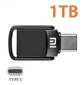 Mini USB 1 To - Nouveau modèle - Drive USB 3.1 2 en 1 - Clé USB - Drive Flash - Métal Type C Otg Haute Vitesse - Mémoires USB étanches - Grijs foncé