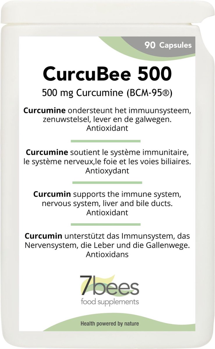 Goedkoopste 7bees - CurcuBee 500 - 90 Vega-Capsules - 500 mg Curcumine BCM-95® per capsules voor een optimale werkzaamheid