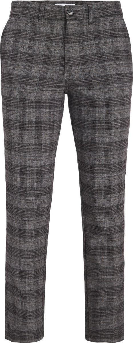JACK & JONES Ollie Louis Winter Chino regular fit - heren chino - bordeaux rood geruit - Maat: 32/32
