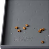 Spray Mat XXL - Voermat voor katten en honden met grote lip, antislip en waterdichte siliconen voermat voor voedsel, water of fontein (76 x 56 cm, grijs)