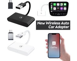 LEA Apple CarPlay Dongle - Draadloze CarPlay - Inclusief USB-C - Wit - Te gebruiken met ingebouwde Apple CarPlay en Apple iPhone