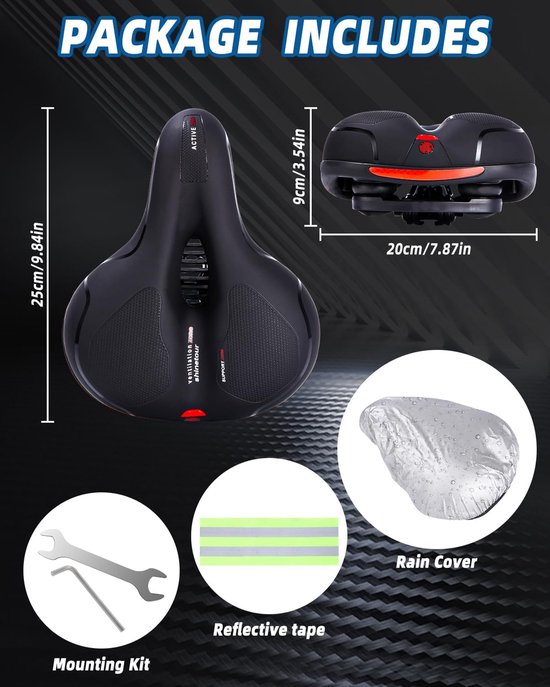 Selle de vélo, selle de vélo en gel, mousse à mémoire de forme souple et confortable Selle de vélo, selle de vélo en gel, mousse à mémoire de forme souple et confortable