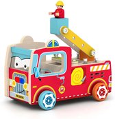 Brandweerauto Hout - Met geluid - Educatief speelgoed - peuter speelgoed