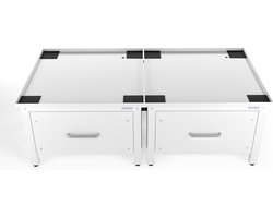 Wasophoogte® Wasmachine verhoger met lade - Wasmachine opbouwmeubel - Wasmachine sokkel - 42cm hoog - Wit - Universeel - Dubbel - Inclusief Lekbak
